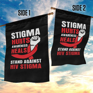 Stigma Hurts Awareness Heals Garden Flag HIV Awareness Red Ribbon Support Gift TS12 Print Your Wear