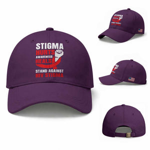 Stigma Hurts Awareness Heals Baseball Cap HIV Awareness Red Ribbon Support Gift TS12 Baseball Cap Universal Fit Purple Print Your Wear