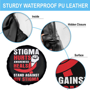 Stigma Hurts Awareness Heals Spare Tire Cover HIV Awareness Red Ribbon Support Gift TS12 Print Your Wear