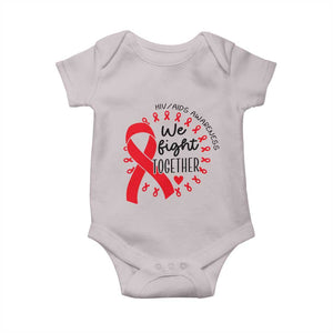 HIV Awareness Red Ribbon Support Gift Baby Onesie We Fight Together TS12 Ice Gray Print Your Wear