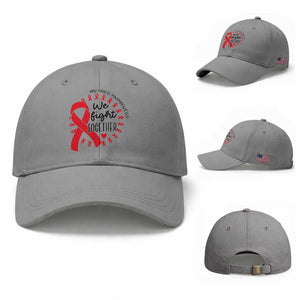HIV Awareness Red Ribbon Support Gift Baseball Cap We Fight Together TS12 Baseball Cap Universal Fit Sport Gray Print Your Wear