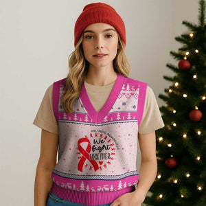 HIV Awareness Red Ribbon Support Gift V-Neck Knit Sweater Vest We Fight Together TS12 Hot Pink Print Your Wear