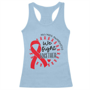 HIV Awareness Red Ribbon Support Gift Racerback Tank Top We Fight Together - Print Your Wear