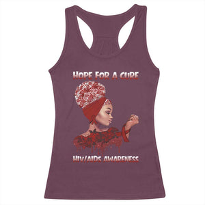 Hope For A Cure HIV Awareness Racerback Tank Top Support Squad Gift TS12 Maroon Print Your Wear