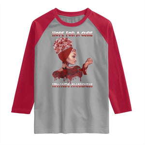 Hope For A Cure HIV Awareness Raglan Shirt Support Squad Gift TS12 Sport Gray Red Print Your Wear