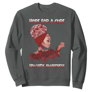 Hope For A Cure HIV Awareness Sweatshirt Support Squad Gift TS12 Dark Heather Print Your Wear