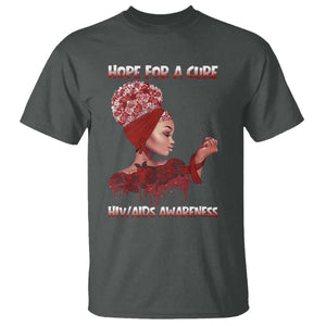 Hope For A Cure HIV Awareness T Shirt Support Squad Gift TS12 Dark Heather Print Your Wear
