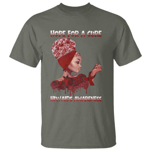 Hope For A Cure HIV Awareness T Shirt Support Squad Gift TS12 Military Green Print Your Wear