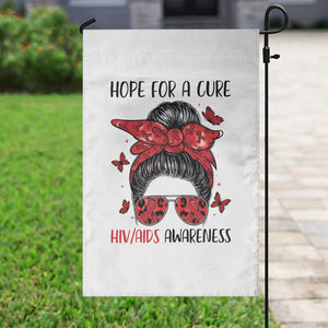 Hope For A Cure HIV Awareness Garden Flag Strong Woman Red Ribbon Gift TS12 Print Your Wear