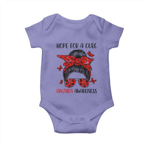 Hope For A Cure HIV Awareness Baby Onesie Strong Woman Red Ribbon Gift TS12 Violet Print Your Wear