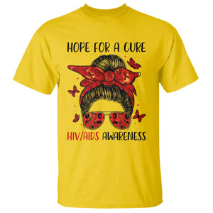 Hope For A Cure HIV Awareness T Shirt Strong Woman Red Ribbon Gift TS12 Daisy Print Your Wear