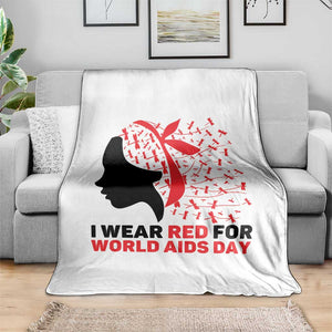 I Wear Red For World AIDS Day Throw Blanket HIV Awareness Dragonfly Support Gift TS12 Print Your Wear