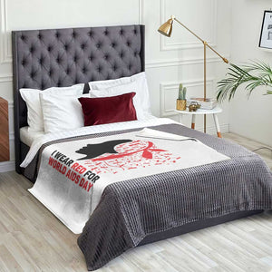 I Wear Red For World AIDS Day Throw Blanket HIV Awareness Dragonfly Support Gift TS12 Print Your Wear