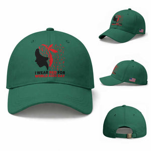 I Wear Red For World AIDS Day Baseball Cap HIV Awareness Dragonfly Support Gift TS12 Baseball Cap Universal Fit Irish Green Print Your Wear