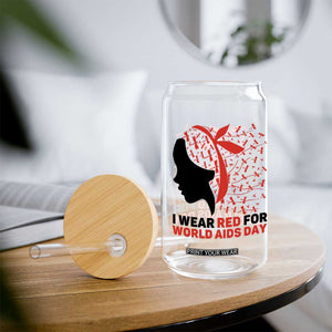 I Wear Red For World AIDS Day Glass Can HIV Awareness Dragonfly Support Gift TS12 Print Your Wear