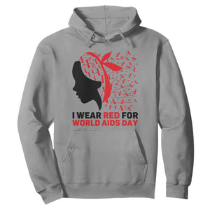 I Wear Red For World AIDS Day Hoodie HIV Awareness Dragonfly Support Gift TS12 Sport Gray Print Your Wear