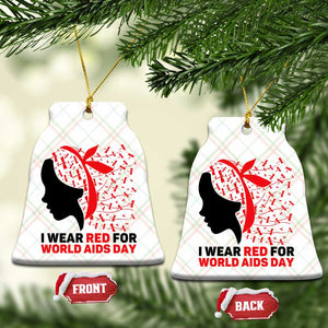 I Wear Red For World AIDS Day Ceramic Ornament HIV Awareness Dragonfly Support Gift TS12 Print Your Wear