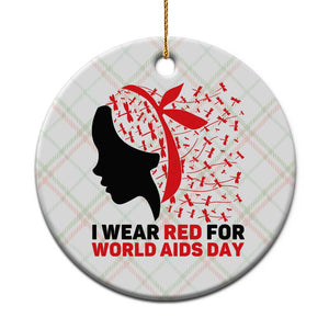 I Wear Red For World AIDS Day Ceramic Ornament HIV Awareness Dragonfly Support Gift TS12 1pc Christmas Plaid Print Your Wear
