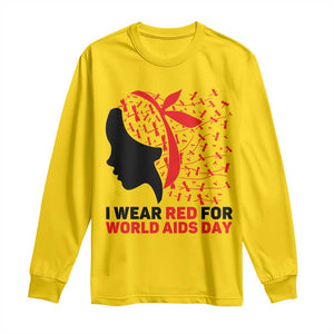 I Wear Red For World AIDS Day Long Sleeve Shirt HIV Awareness Dragonfly Support Gift TS12 Daisy Print Your Wear