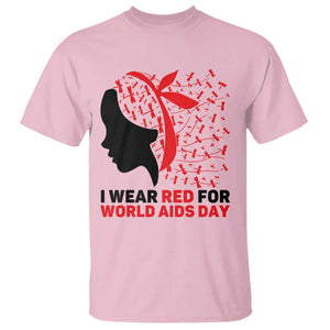 I Wear Red For World AIDS Day T Shirt HIV Awareness Dragonfly Support Gift TS12 Light Pink Print Your Wear
