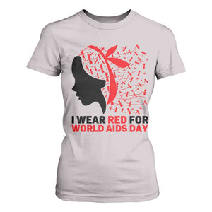 I Wear Red For World AIDS Day T Shirt For Women HIV Awareness Dragonfly Support Gift TS12 Ice Gray Print Your Wear
