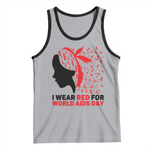 I Wear Red For World AIDS Day Tank Top HIV Awareness Dragonfly Support Gift TS12 Athletic Heather Black Print Your Wear