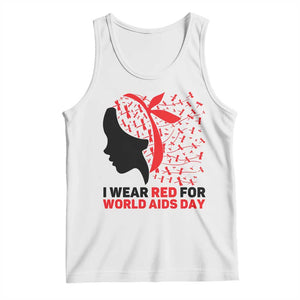 I Wear Red For World AIDS Day Tank Top HIV Awareness Dragonfly Support Gift TS12 White Print Your Wear