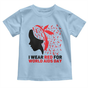 I Wear Red For World AIDS Day Toddler T Shirt HIV Awareness Dragonfly Support Gift TS12 Light Blue Print Your Wear