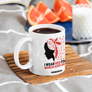 I Wear Red For World AIDS Day Coffee Mug HIV Awareness Dragonfly Support Gift TS12 Print Your Wear