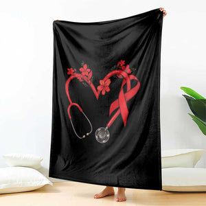 Healthcare Hero HIV Awareness Throw Blanket Red Ribbon Support Gift TS12 Print Your Wear