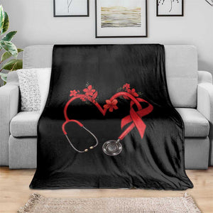 Healthcare Hero HIV Awareness Throw Blanket Red Ribbon Support Gift TS12 Print Your Wear