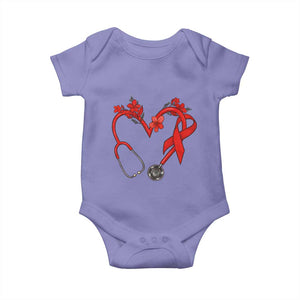 Healthcare Hero HIV Awareness Baby Onesie Red Ribbon Support Gift TS12 Violet Print Your Wear
