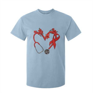 Healthcare Hero HIV Awareness T Shirt For Kid Red Ribbon Support Gift TS12 Light Blue Print Your Wear
