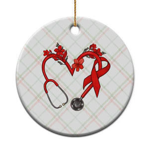 Healthcare Hero HIV Awareness Ceramic Ornament Red Ribbon Support Gift TS12 1pc Christmas Plaid Print Your Wear