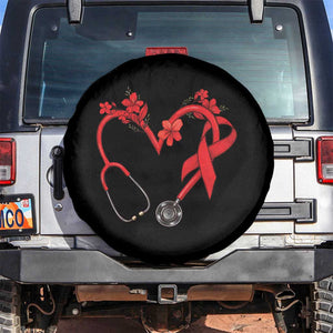 Healthcare Hero HIV Awareness Spare Tire Cover Red Ribbon Support Gift TS12 No hole Black Print Your Wear