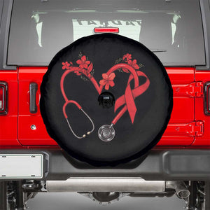 Healthcare Hero HIV Awareness Spare Tire Cover Red Ribbon Support Gift TS12 Black Print Your Wear