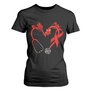 Healthcare Hero HIV Awareness T Shirt For Women Red Ribbon Support Gift TS12 Black Print Your Wear