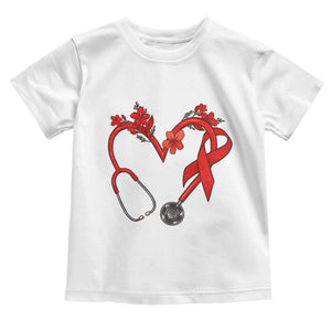 Healthcare Hero HIV Awareness Toddler T Shirt Red Ribbon Support Gift TS12 White Print Your Wear
