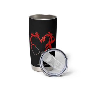 Healthcare Hero HIV Awareness Tumbler Cup Red Ribbon Support Gift TS12 Print Your Wear
