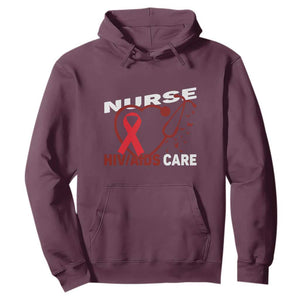 Healthcare Hero HIV AIDS Care Nurse Gift Hoodie TS12 Maroon Print Your Wear