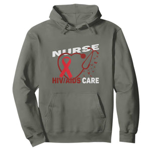 Healthcare Hero HIV AIDS Care Nurse Gift Hoodie TS12 Military Green Print Your Wear