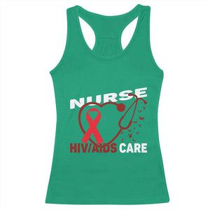 Healthcare Hero HIV AIDS Care Nurse Gift Racerback Tank Top - Print Your Wear