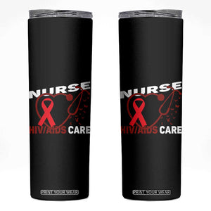 Healthcare Hero HIV AIDS Care Nurse Gift Skinny Tumbler TS12 Black Print Your Wear
