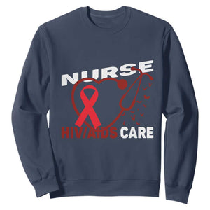 Healthcare Hero HIV AIDS Care Nurse Gift Sweatshirt TS12 Navy Print Your Wear