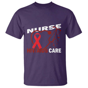 Healthcare Hero HIV AIDS Care Nurse Gift T Shirt TS12 Purple Print Your Wear