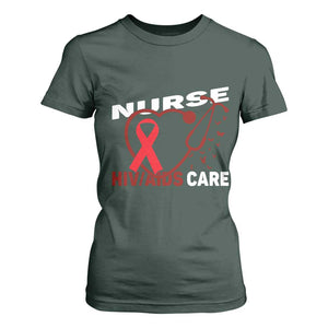 Healthcare Hero HIV AIDS Care Nurse Gift T Shirt For Women TS12 Dark Forest Green Print Your Wear