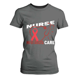 Healthcare Hero HIV AIDS Care Nurse Gift T Shirt For Women TS12 Dark Heather Print Your Wear