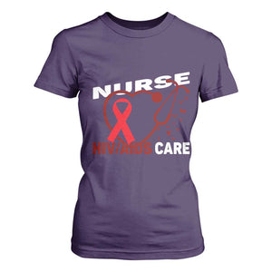 Healthcare Hero HIV AIDS Care Nurse Gift T Shirt For Women TS12 Purple Print Your Wear