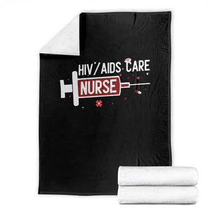 HIV AIDS Care Nurse Throw Blanket Red Ribbon Support Gift TS12 Black Print Your Wear