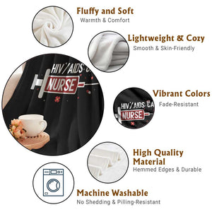 HIV AIDS Care Nurse Throw Blanket Red Ribbon Support Gift TS12 Print Your Wear